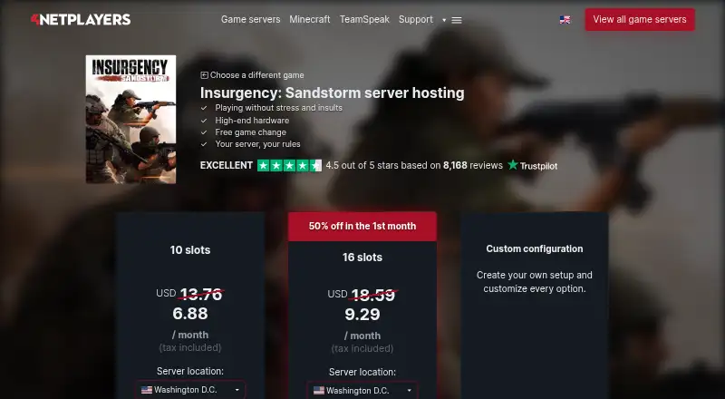 4Netplayers Insurgency: Sandstorm Hosting home page