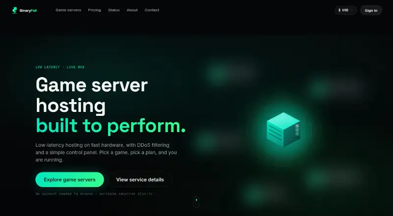 BinaryFall Mordhau Server Hosting home page