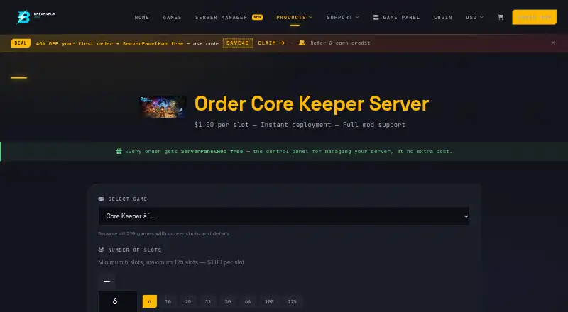 BreakNeck Hosting Core Keeper Hosting home page