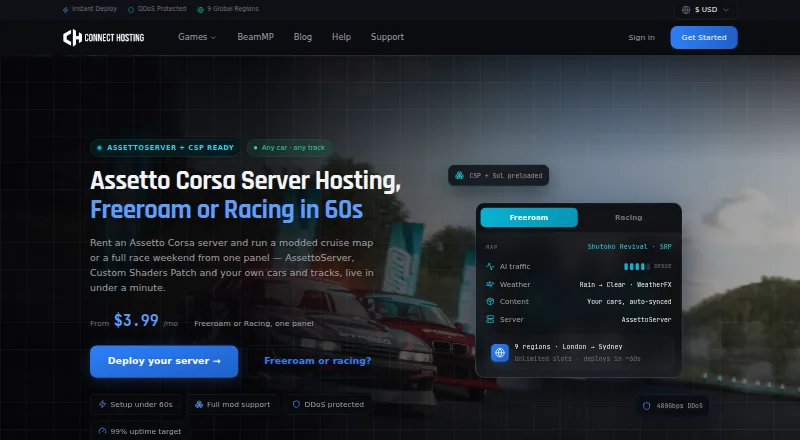 Connect Hosting home page