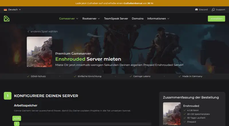 EmeraldHost Enshrouded Server home page