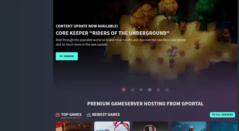 GPORTAL DayZ Standalone Server home page