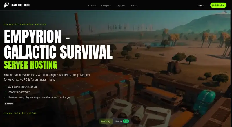 Game Host Bros Empyrion Hosting home page