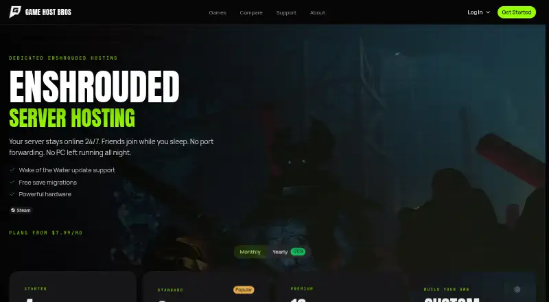 Game Host Bros Enshrouded Hosting home page