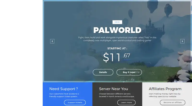 GameHosting.co home page
