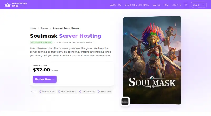 GameServerKings Soulmask Server Hosting home page