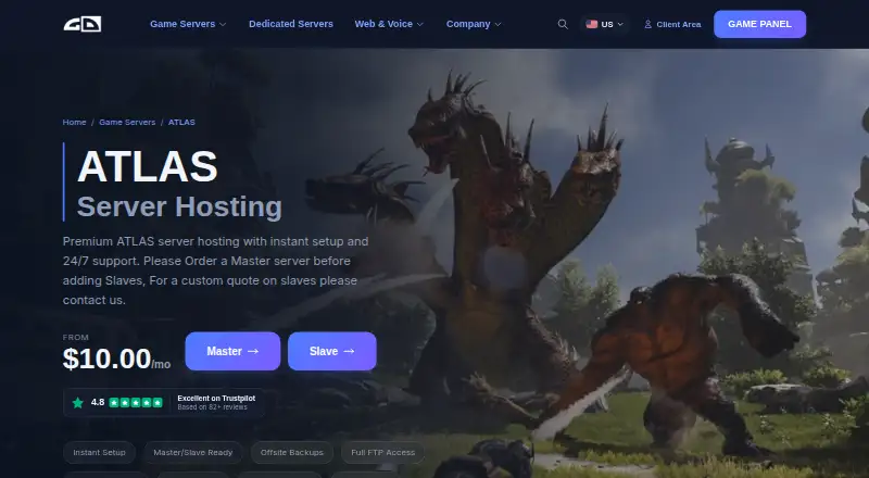 Gaming Deluxe ATLAS Server Hosting home page