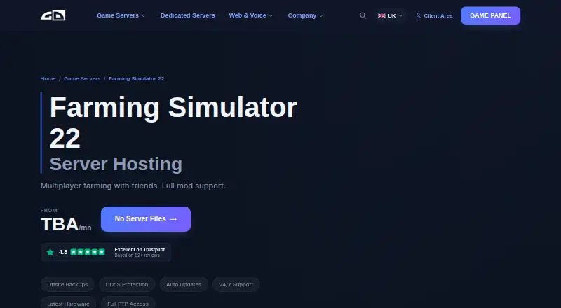 Gaming Deluxe Farming Simulator 22 Server Hosting home page