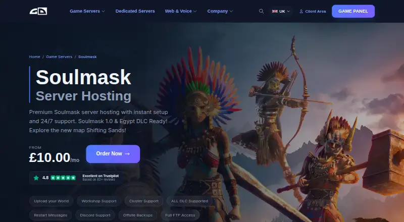 Gaming Deluxe Soulmask Server Hosting home page