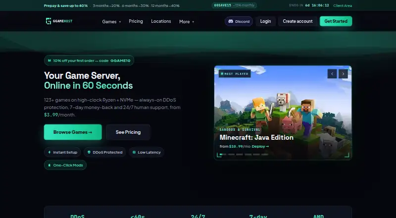 GGameHost Empyrion Server Hosting home page