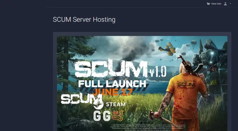 GG Host SCUM Server Hosting home page
