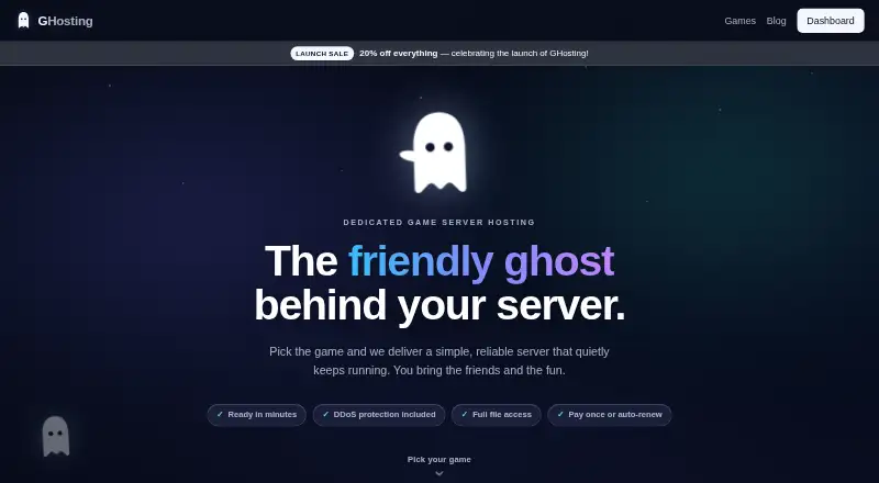 GHosting home page