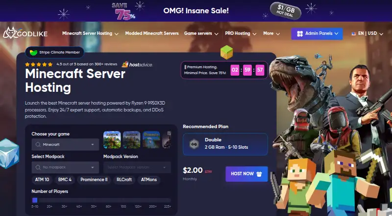 Godlike.Host home page