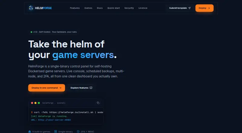 HelmForge home page