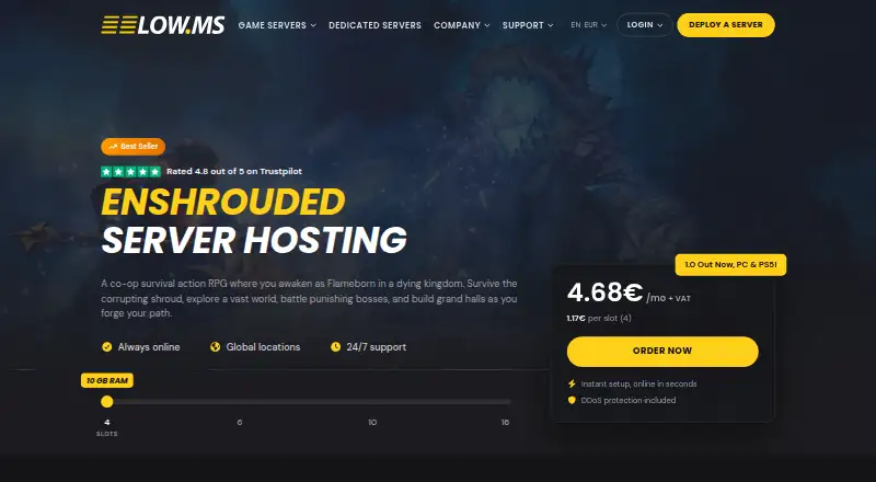 LOW.MS Enshrouded Server Hosting home page