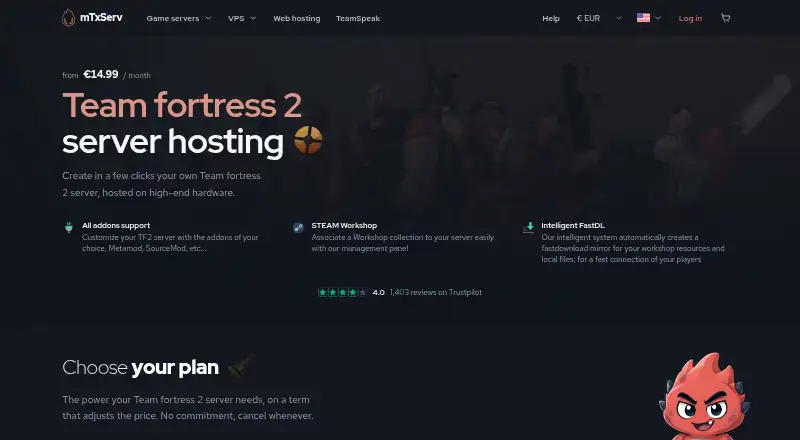 mTxServ Team Fortress 2 Hosting home page