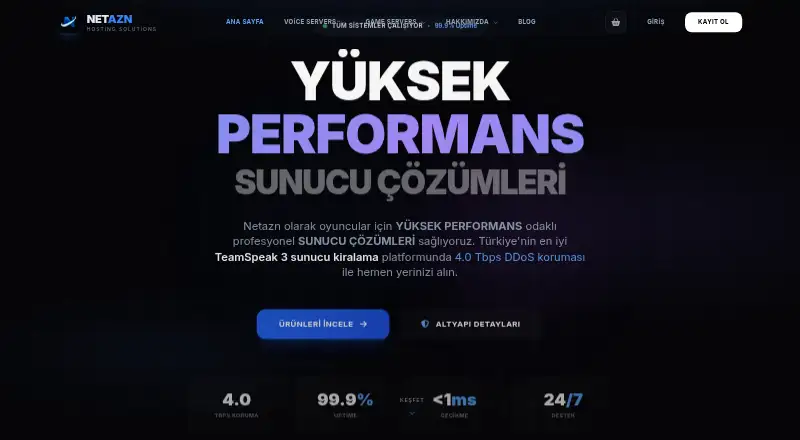 NETAZN TeamSpeak 3 Hosting home page