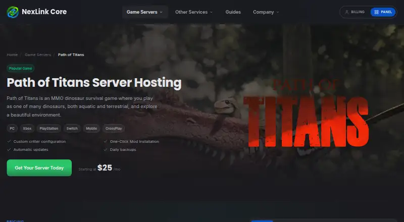 NexLink Core home page