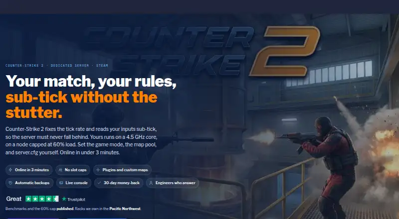 NoBull Networks Counter-Strike 2 Server Hosting home page