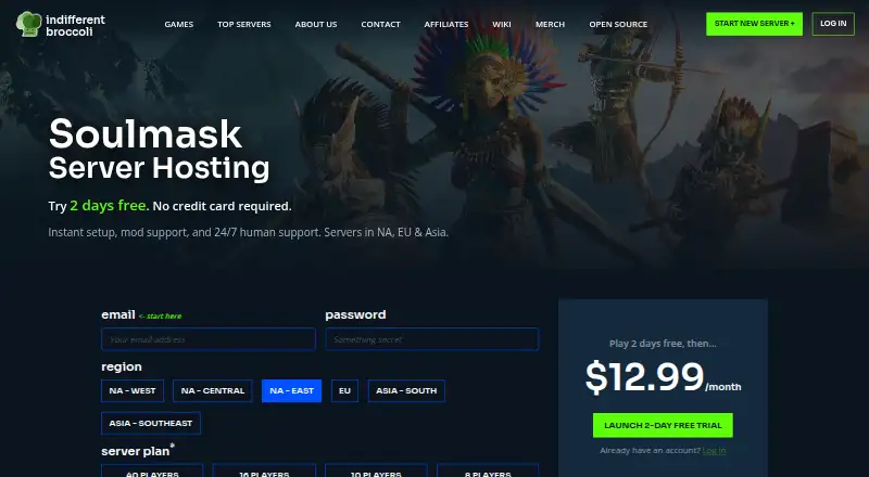 Indifferent Broccoli Soulmask Server Hosting home page