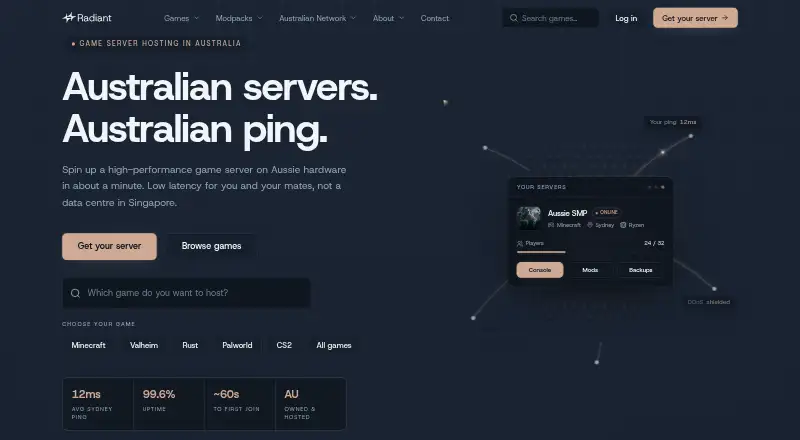 Radiant Play home page