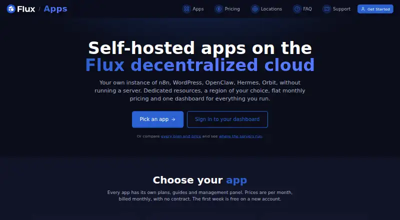 Flux Apps home page