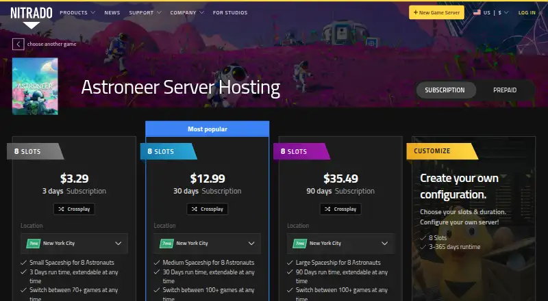 Nitrado Enshrouded Server Hosting home page