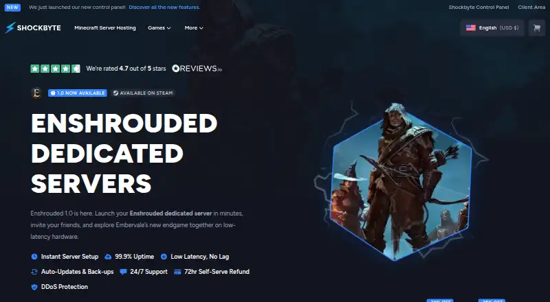 Shockbyte Enshrouded Servers home page