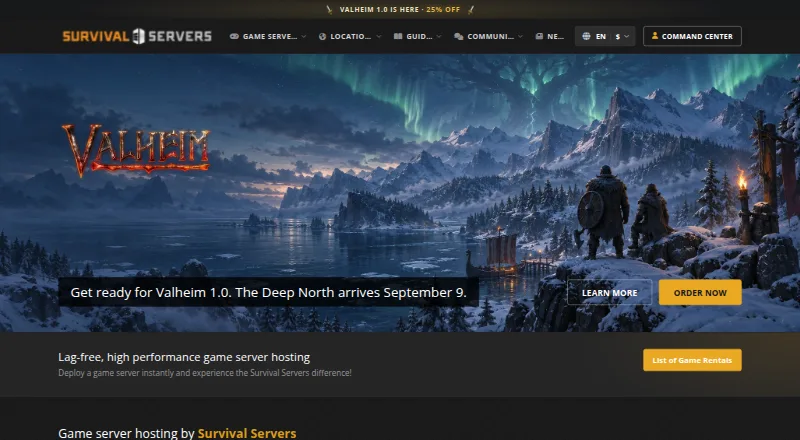 Survival Servers Craftopia Hosting home page