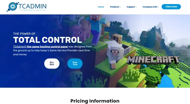 TCAdmin home page
