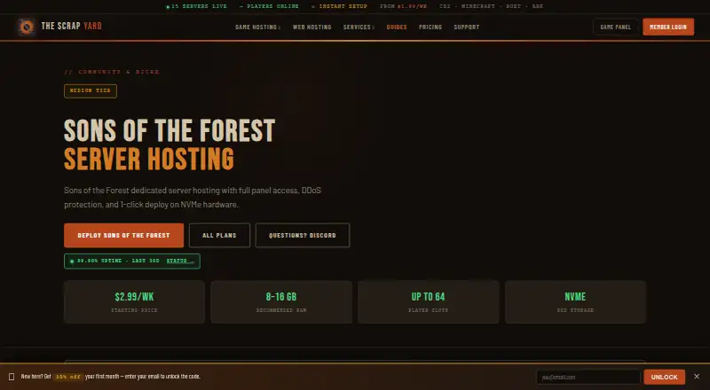 The Sons of the Forest Server Hosting by The Scrap Yard home page