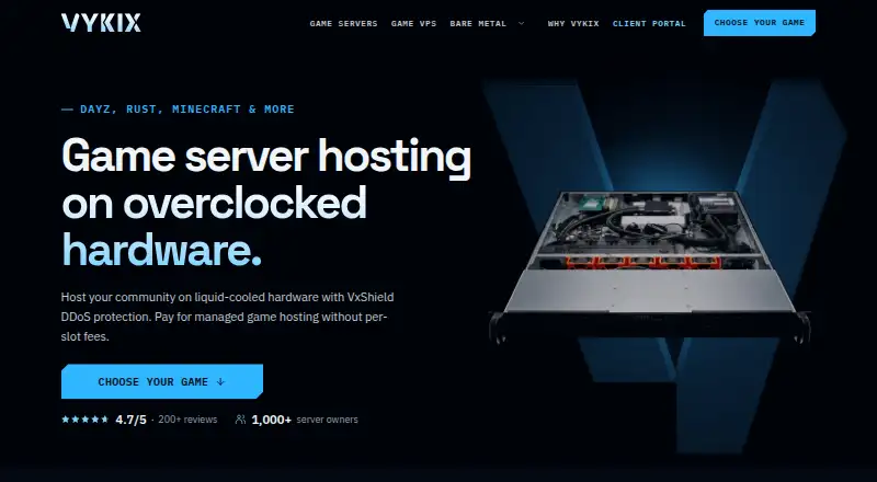 VYKIX DayZ Server Hosting home page