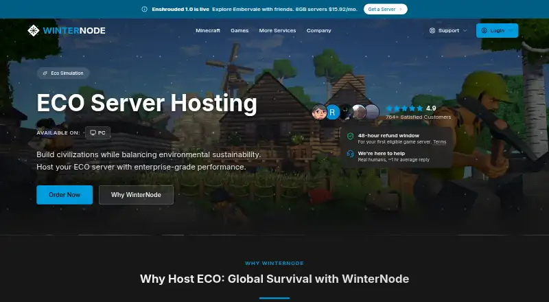 WinterNode ECO Server Hosting home page