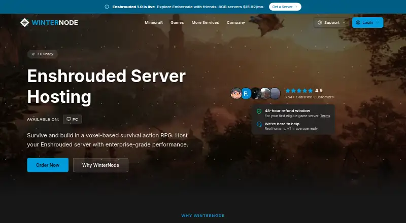 WinterNode Enshrouded Hosting home page