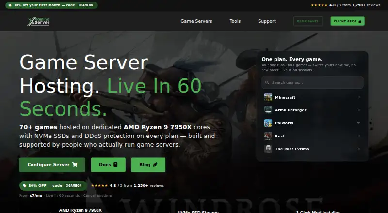 XGamingServer home page