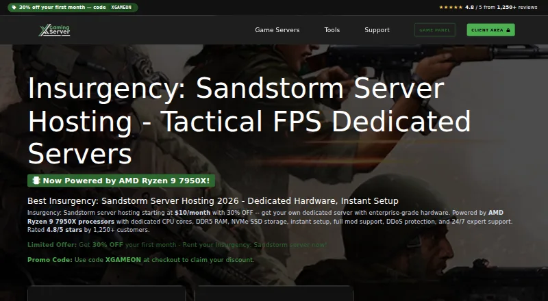 XGamingServer Insurgency: Sandstorm Server Hosting home page