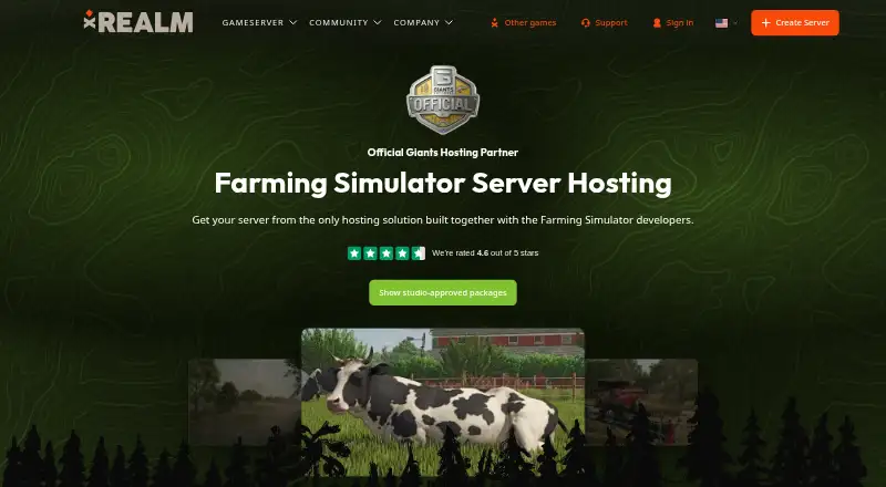 xREALM SCUM Server Hosting home page