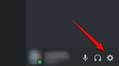 A gear icon that opens the settings menu in Discord.