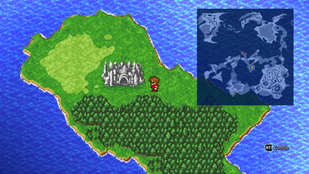 The Chaos Shrine on the Final Fantasy I World Map.