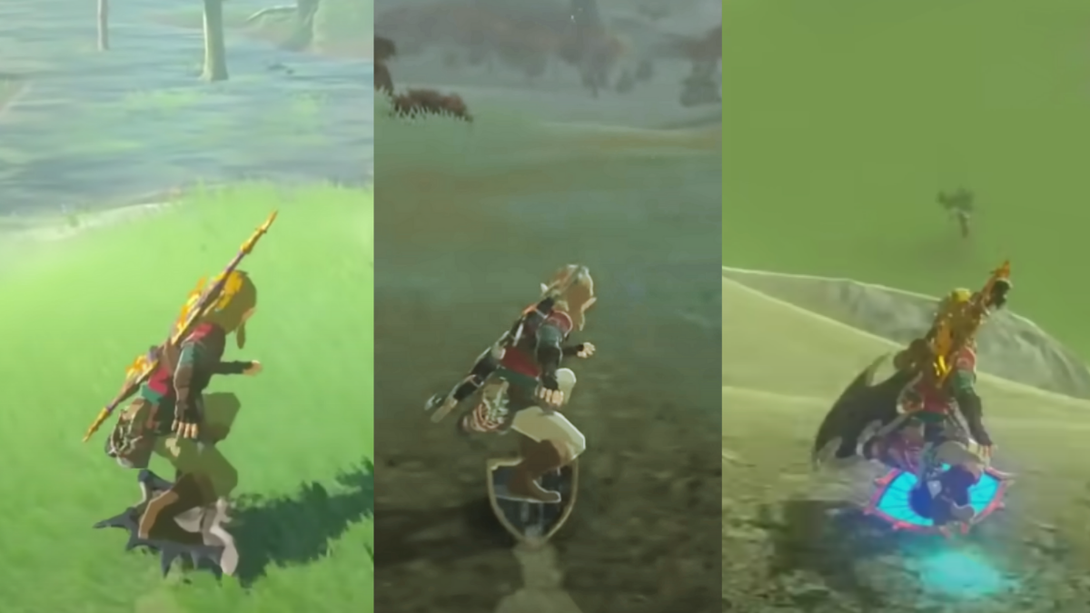 Link shield surfing in three locations.