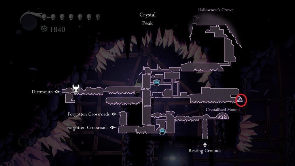 The location of the Crystal Heart.