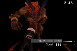 Ifrit landing a physical attack on Squall
