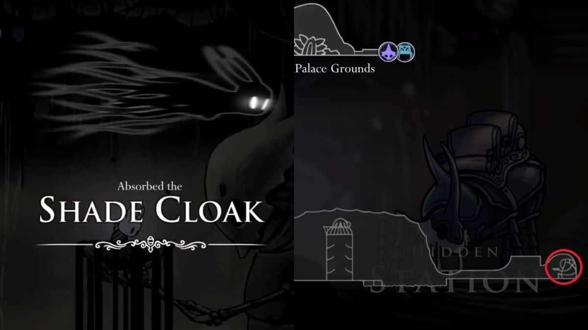 The Shade Cloak and its location in Hollow Knight.
