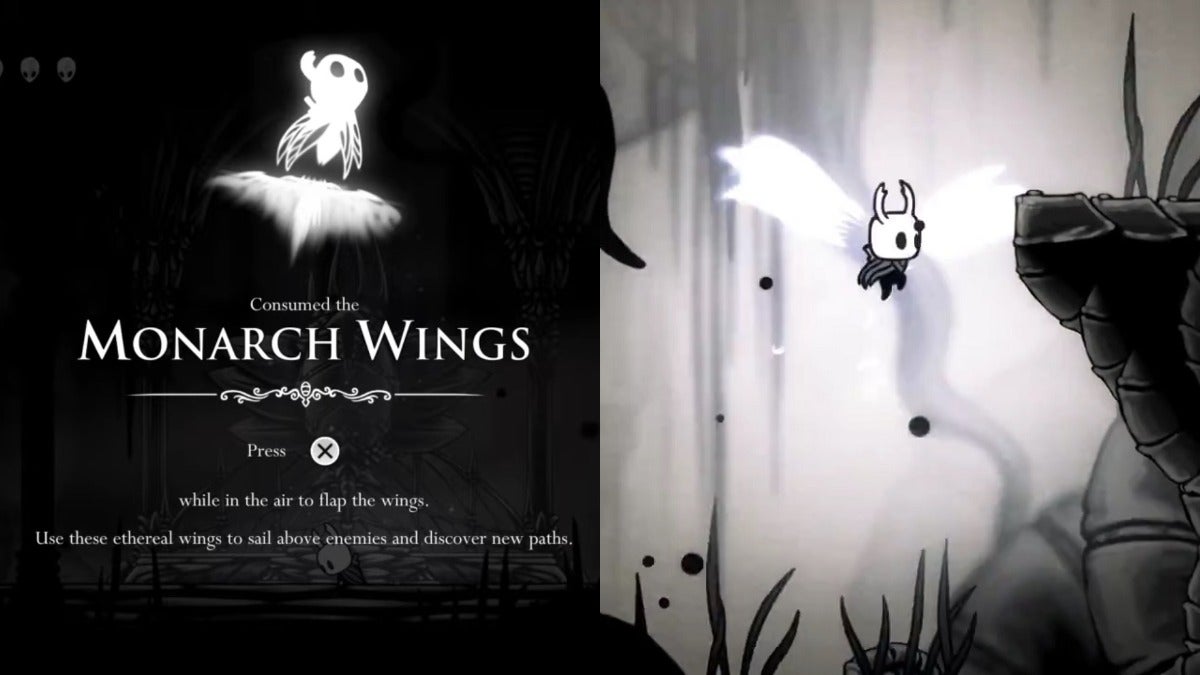 Getting the Monarch Wings in Hollow Knight.