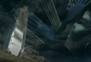 Edea in the opening scene of Final Fantasy VIII.