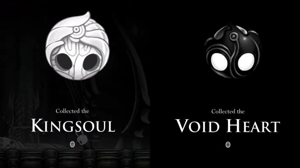 Kingsoul and Void Heart in Hollow Knight.