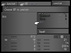 Junctioning Ifrit to Squall.