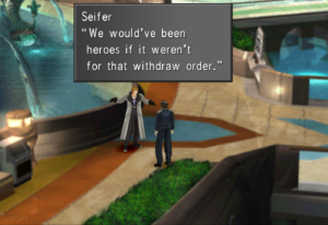 Seifer talking to Squall after the Exam