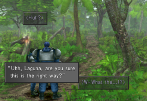 Kiros asking Laguna if he knows the way as mysterious "voices" question what's going on.