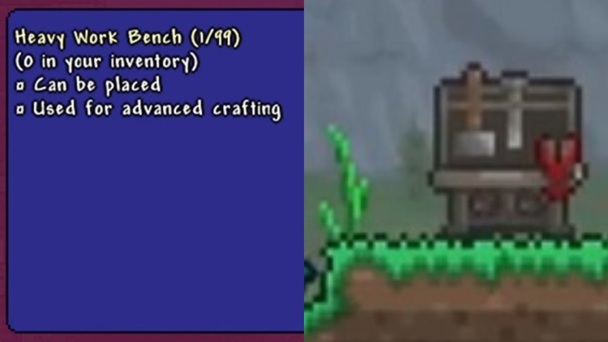 How to Make a Heavy Work Bench in Terraria.